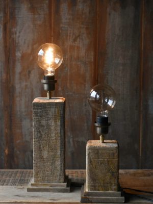 Lampefot tre firkantet h 40/b 15 cm