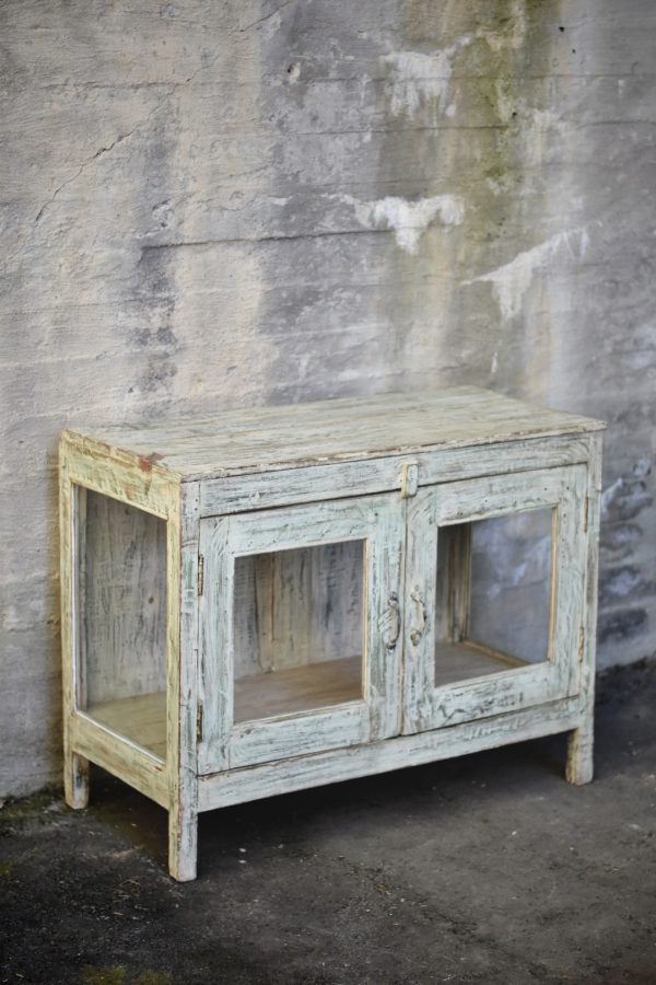 Vintage lavt skap m glassdører 92x45x70cm