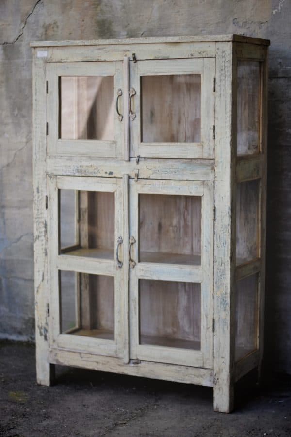 Vintage skap m glassdører 92x41x149cm