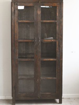 Vintage skap m glassdører 92x36x175cm