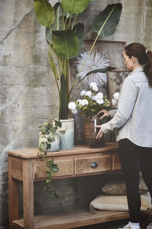 Vintage konsollbord m 4 skuffer natur, 180x40x76cm - Bilde 2