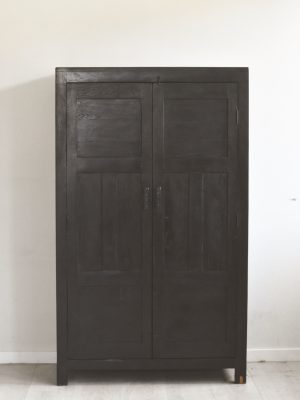 Vintage skap m tette dører sort 90x45x148cm
