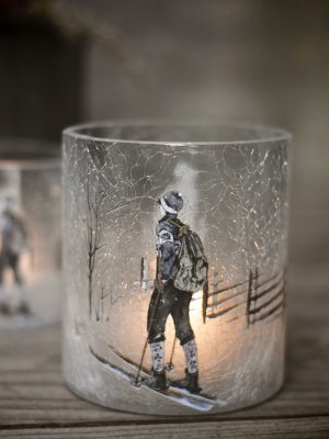 Lysglass krakelert frostet Gabriel 11,5x13 cm
