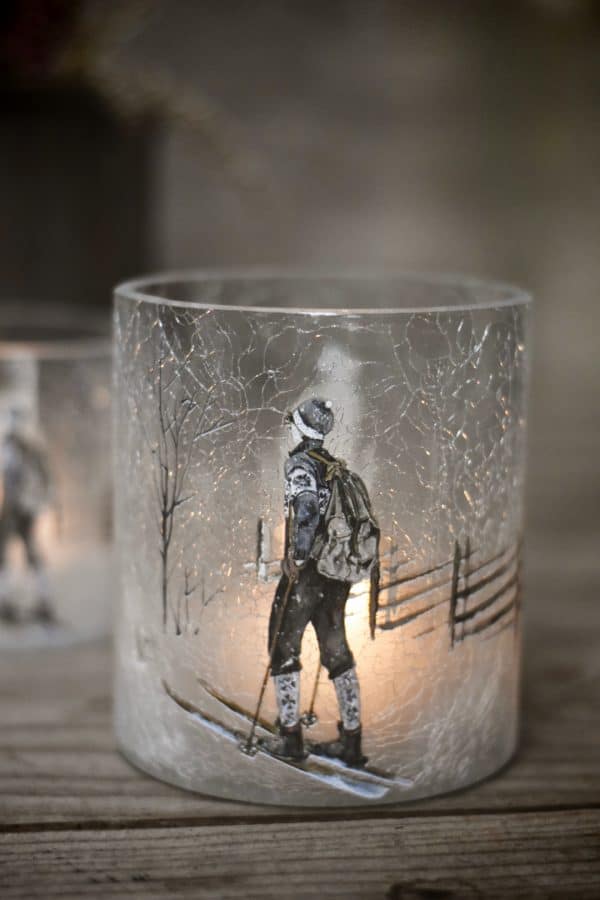 Lysglass krakelert frostet Gabriel 11,5x13 cm