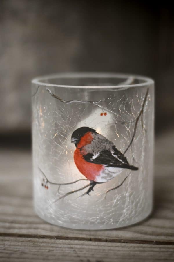 Lysglass krakelert frostet dompapp 9x10 cm - Bilde 2