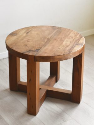 Salongbord d:60cm resirkulert tre brunt