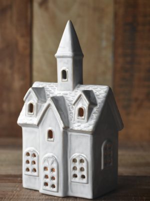 Keramikk kirke h 25 cm