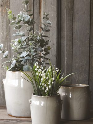 Keramikk krukke S 14,5x14 cm creme