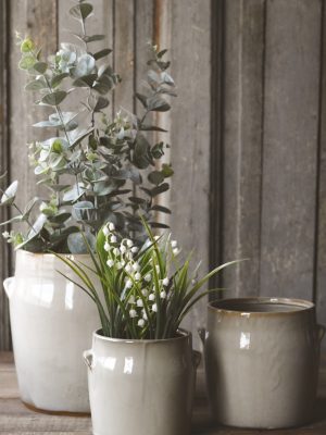 Keramikk krukke M 16,5x16,5 cm creme