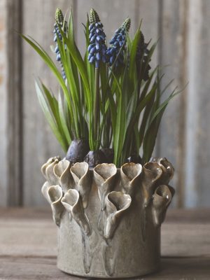 Keramikk krukke blomst 16x12 cm grønn