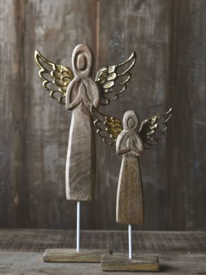 Engel tre emalje L h 43 cm