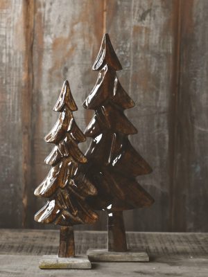 Tre emaljert brunt h 37 cm