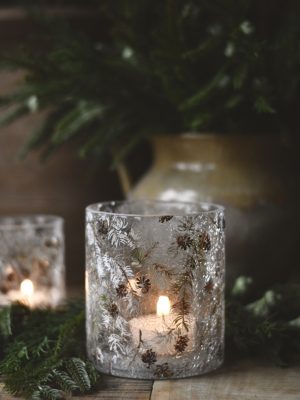 Lysglass krakelert kongler 11,5x13 cm