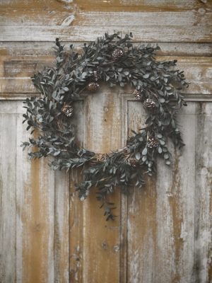 Krans blader/kongler d 45 cm