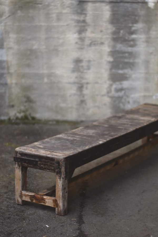Vintage benk m riller 153x30x31cm - Bilde 4