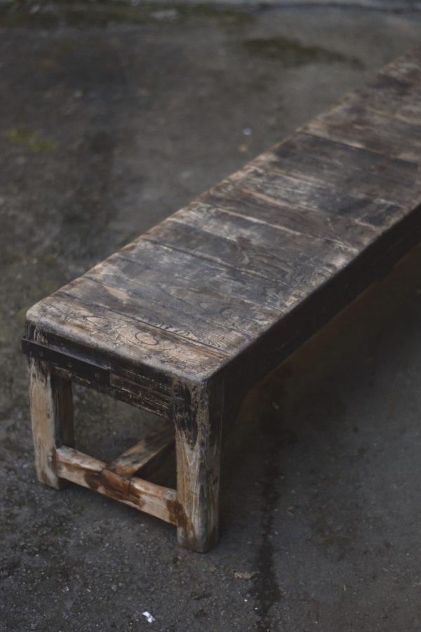 Vintage benk m riller 153x30x31cm - Bilde 2