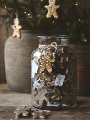 Heng pepperkake h 8 cm 60 stk i glasskrukke