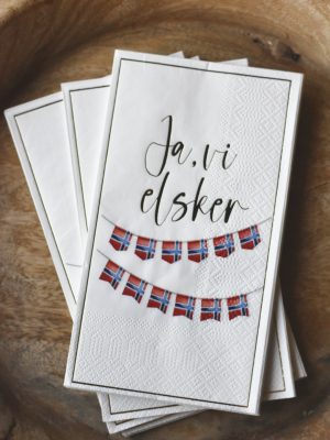 Serviett Ja vi elsker 33x40 cm