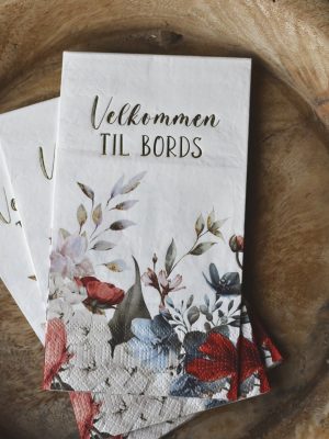 Serviett buffet Rød/blå blomster