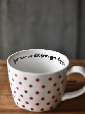 Fie krus 10x7,5 cm prikker "Gjør mer av det"