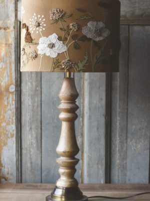 Lampeskjerm broderi 25x34 cm sennep