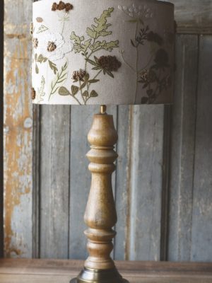 Lampeskjerm broderi 25x34 cm natur