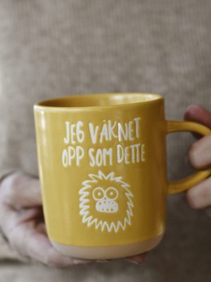 Krus h 9,5 cm "Jeg våknet opp som dette"