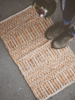 Dørmatte skinn 50x70 cm mønstret rust