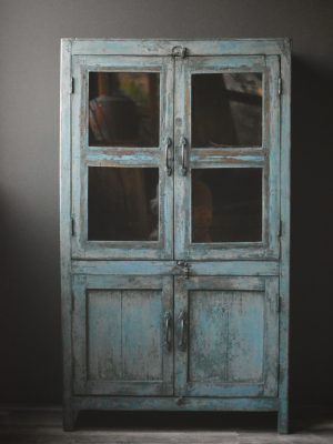 Vintage skap 76x140x130cm blått