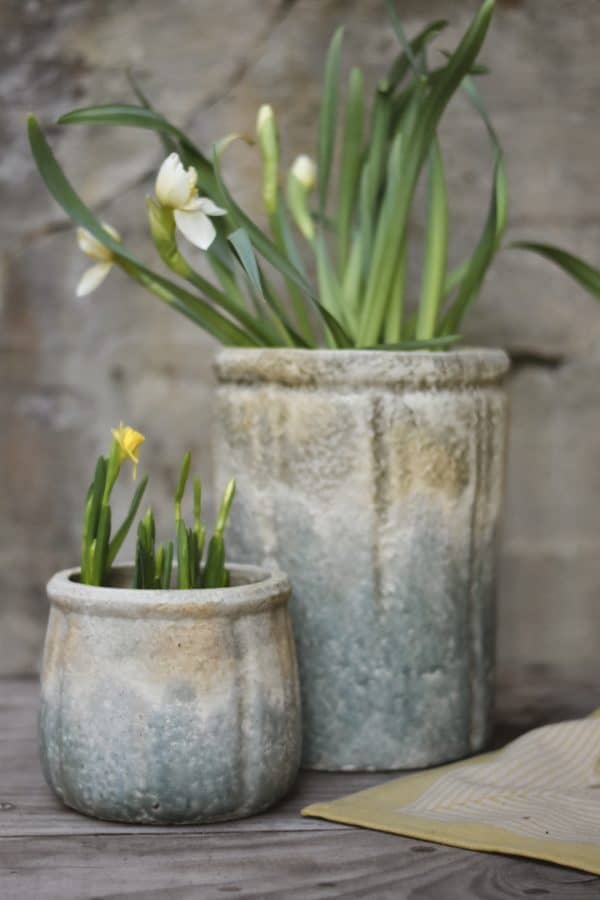 Blomsterpotte tofarget S 16x13 cm grønn - Bilde 2