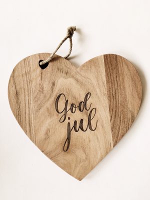 Skjærefjøl akasie hjerte 65x25 cm "God jul"
