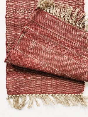 Løper jute/bomull 40x150 cm rød