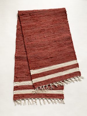 Løper bomull tynne striper 40x140 cm rød