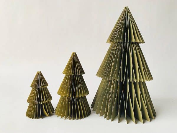 Tre papir m glitter h 45 cm grønn