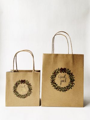 Gavepose S 14x14 cm "God jul" krans