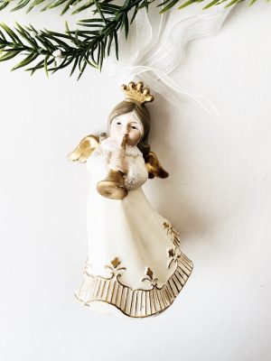 Heng englebarn m fløyte h 9 cm