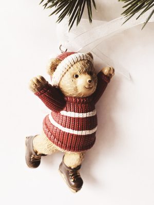 Bamse heng med skøyter 9 cm