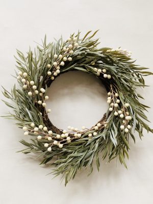 Krans eukalyptus d 50 cm hvite bær