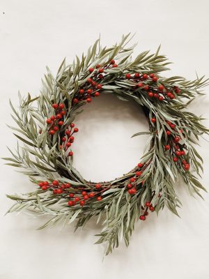 Krans eukalyptus d 50 cm røde bær
