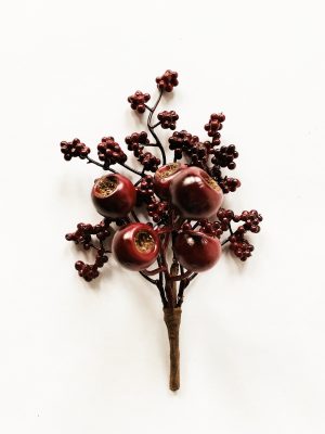 Bærbukett 20 cm vinrød