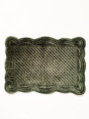 Spisebrikke quiltet 35x50 cm velur grønn