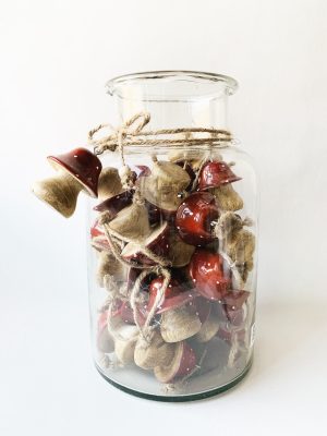 Tresopp heng rød i glass 40 stk.