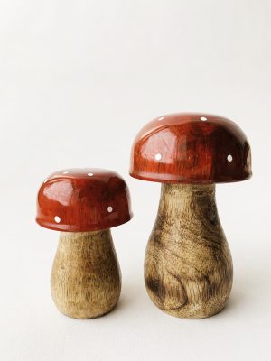 Tresopp rød m prikker h 9 cm