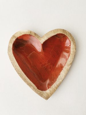 Trefat hjerte rødt 20x20 cm