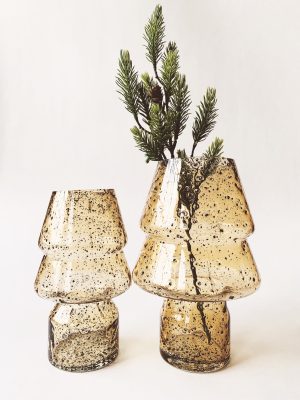 Glassvase gran h 20 cm brun