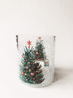 Lysglass krakelert h 10 cm juletre