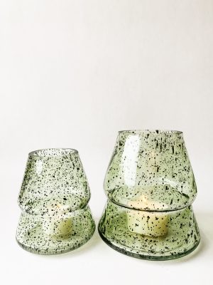 Lysglass tre 10x10 cm grønt