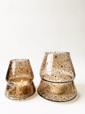 Lysglass tre 10x10 cm brunt