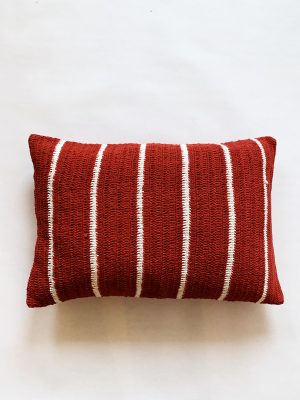 Putetrekk heklet stripet 40x60 cm rød