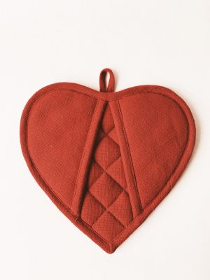 Gryteklut hjerte 20x20 cm rød